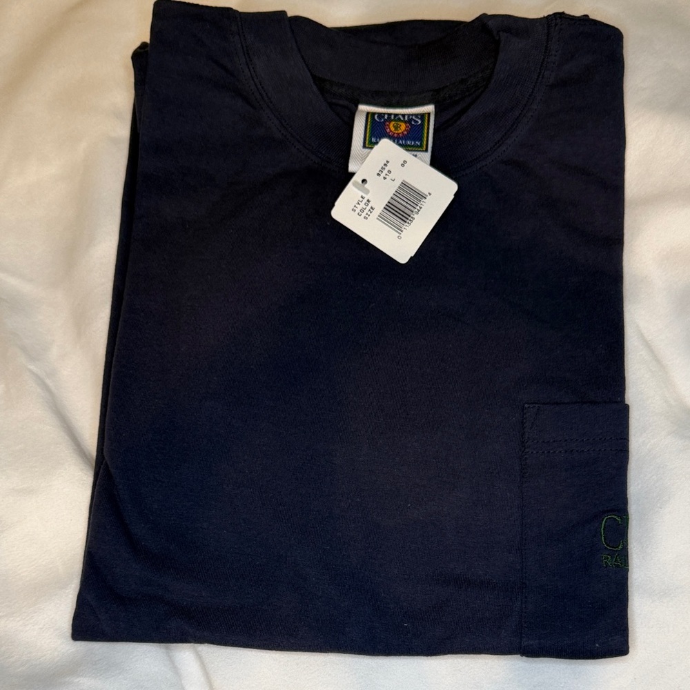 Chaps Navy Short Sleeve Pocket Tee